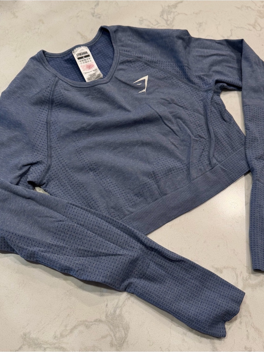 Gymshark Women’s Blue Seamless Long Sleeve Crop Top